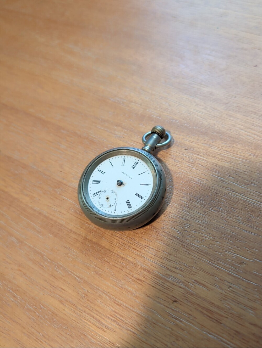 American Watch Co Waltham Silveroid Nickel Pocket Watch 11j